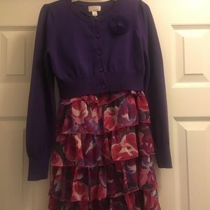 Children’s Place Pink/Purple Dress 10 Shrug 10/12